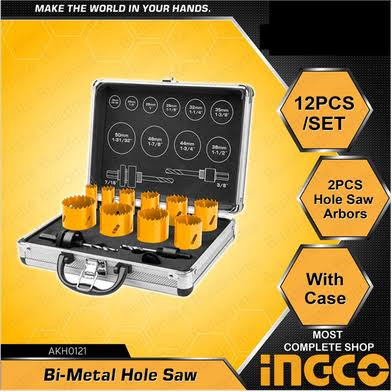 Saw Set /Hole saw set /হোল কাটার / গর্ত করাত / ছিদ্র করার স/Ingco-Model: AKH0121