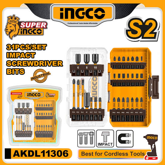 31 Pcs Impact Screw Driver Bit Set/ Bit Set / Screw Driver bit set / Impact bit set / 31 pcs set/Ingco-AKDL11306