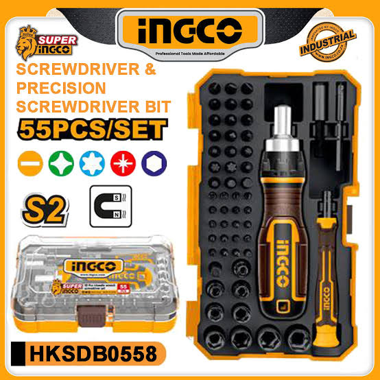 Screw Driver bit Set  / স্ক্র ড্রাইভার/ Tool set/ Tools Set / Bit set/Ingco-HKSDB0558