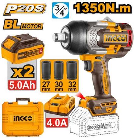 Cordless Impact Wrench/ Wrench / রেঞ্জ / Impact Wrench/Ingco-CIWLI20135